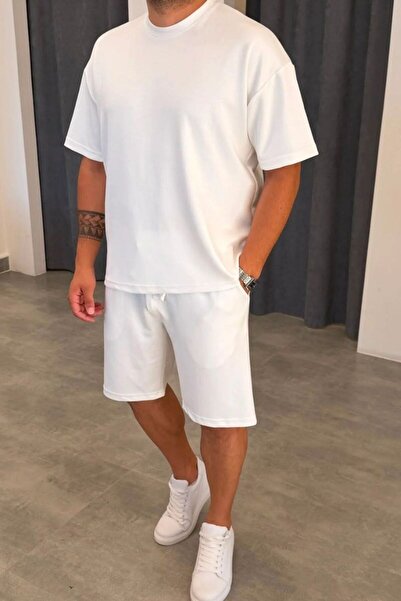 PUMAS Men's Oversize Modal Comfort Double T-Shirt and Shorts Cotton Set