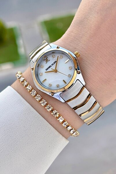 Daniel Klein Gold Silver Color 30 mm Women Wrist Watch with Gift Package