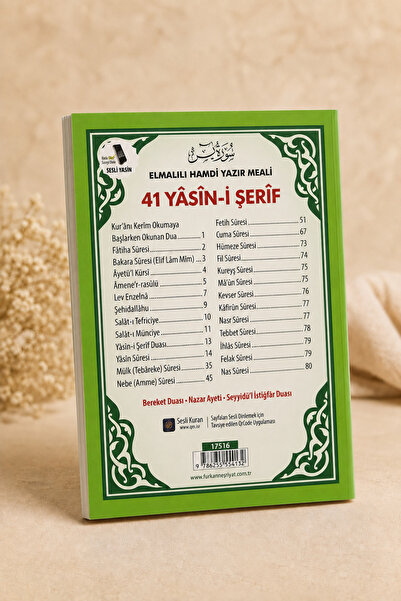 Zey-Al Çanta Boy 41 Yasin-i Şerif ve Dualar | Elmalılı Hamdi Yazır Mealli Ekonomik Yasin Yeşil - 80 Sayfa 12x17 Ebat