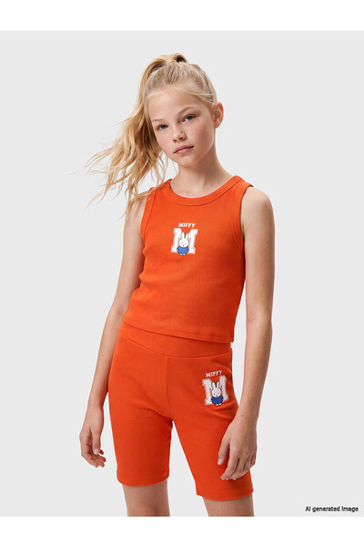 LC Waikiki Two Mt Shop Quality Oval Collar Miffy Printed Girls' Undershirt