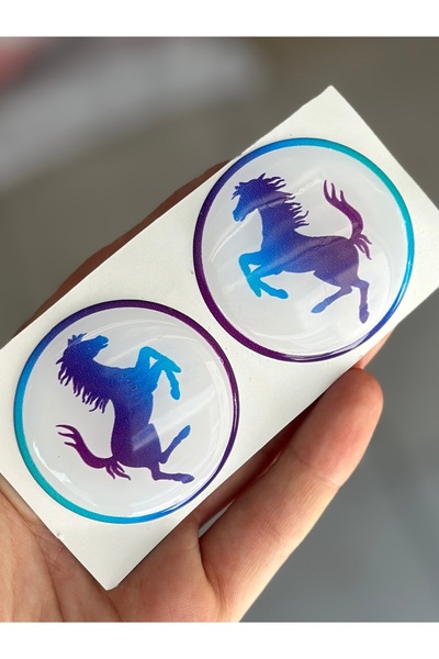 LS2 Blue White Motorcycle Resin Sticker Filled Sticker 5X5 cm Dimensions