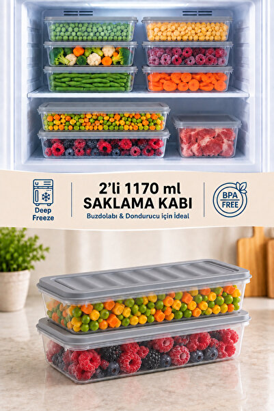 Funny Life Set of 2 Freshbox Storage Containers Suitable for Microwave and Re...
