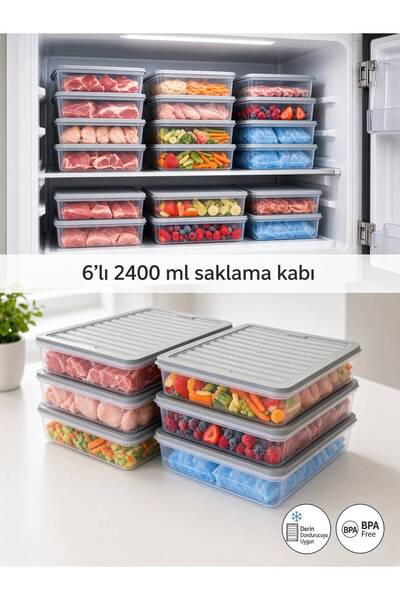 Funny Life Set of 6 Freshbox Storage Containers Suitable for Microwave and Re...