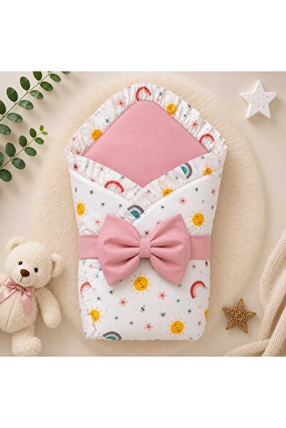 JULYA KİDS 100% Cotton Bowknot Patterned Baby Swaddle Blanket – Newborn Hospi...