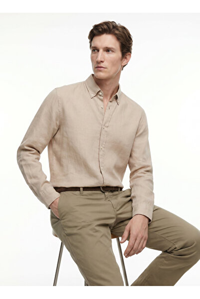 Dockers Beige Men's Regular Fit Shirt D261001