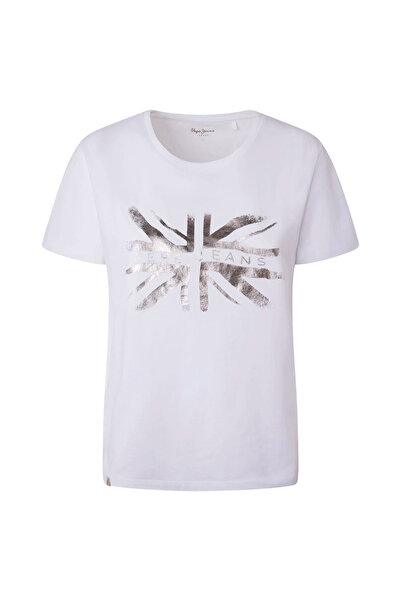 Pepe Jeans Γυναικείο Κοντομάνικο Βαμβακερό T-Shirt Lali με Μεταλλικό Λογότυπο XS