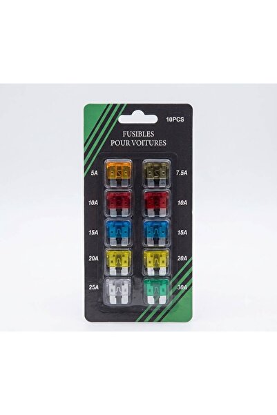 OEM Set of 10 Auto Blade Fuses (5A - 30A) with Blister Holder