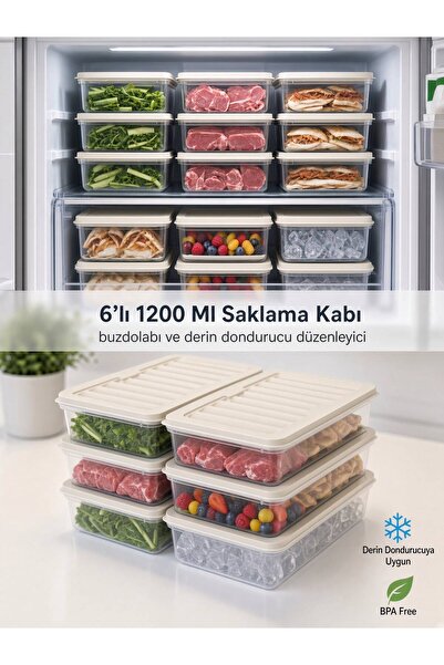 Funny Life Set of 6 Freshbox Storage Containers Suitable for Microwave and Re...