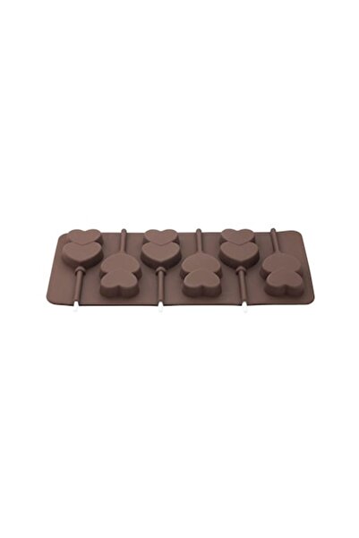 Tala Formă de copt din silicon, model cu 6 inimi duble, 24x11 cm, maro