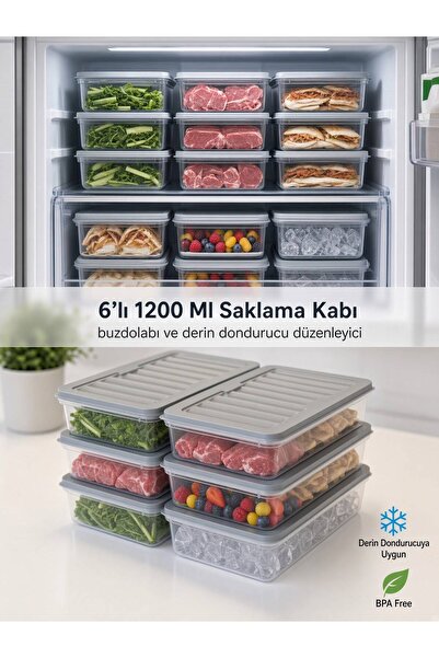 Funny Life Set of 6 Freshbox Storage Containers Suitable for Microwave and Re...
