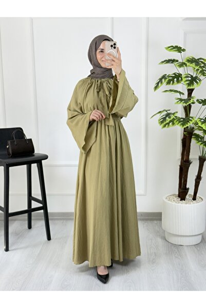 Sovel 5027 Peplum Collar Belted Dress with Guipure Detail