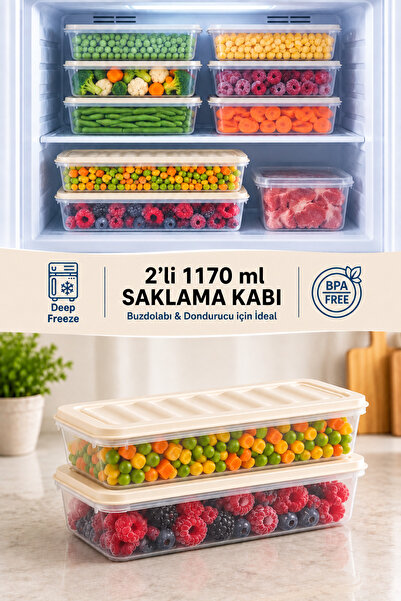 Funny Life Set of 2 Freshbox Storage Containers Suitable for Microwave and Re...
