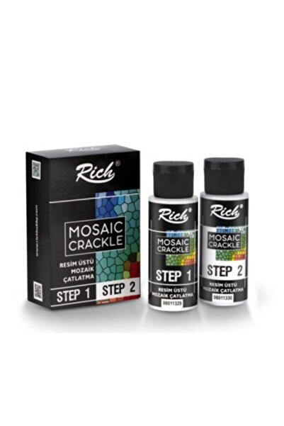 Rich Mosaic Crackle 60mlx2 Resim Üstü Mozaik Çatlatma Step 1 Step 2