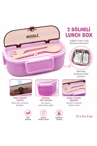 monthiron 2-Compartment Lunch Box – 304 Stainless Steel Container, Air Releas...