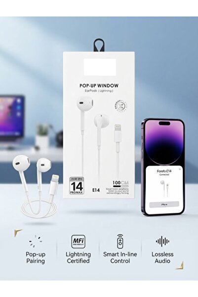 TEKNOTİMER Iphone 7 8 Plus X Xr Xs Max 11 Uyumlu Lightning Earphone Bluetooth Kulaklık ip
