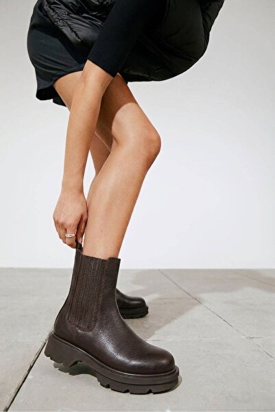 HVZ Exclusive Brown Elastic Chelsea Light Sole Comfortable Thick Sole Boots