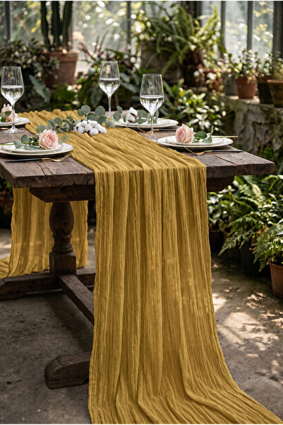 Soft Kare Bohemian Tulle Runner Tablecloth – Elegant Sophistication and Moder...