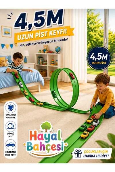 HAYALBAHÇESİ Esnek Yarış Pisti Kıvrılabilen Aksiyon Pisti Go Track 4.5 Mt