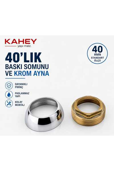 KAHEY Mix Aç Kapa Batarya Kartuşu Baskı Somunu 4cm 40 Lık+Krom Ayna