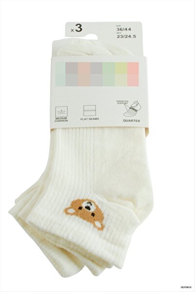 ZERO LAND Dpmix-Hb 3 Pairs Short (205621) Socks Cream