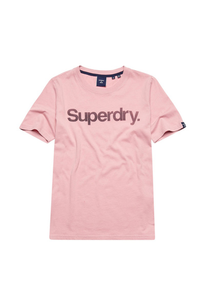 SUPERDRY Γυναικείο Κοντομάνικο Μπλουζάκι με Λογότυπο Core XS