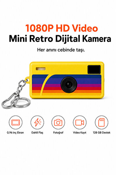 Ayers Mini Retro G6 Thumb Dijital Kamera 1080P HD Video Kayıtlı, 0.96 İnç Ekr...