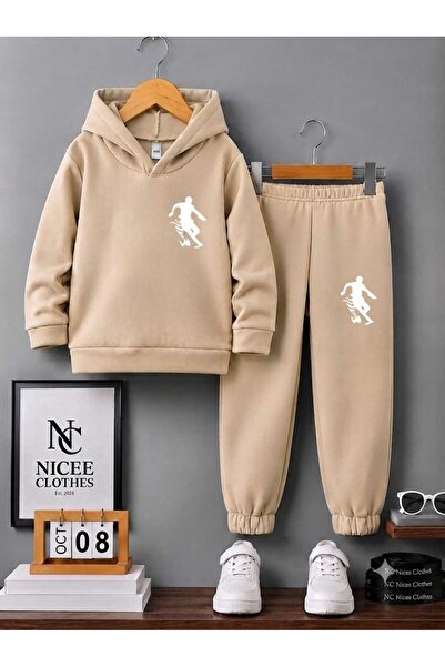 Generic Brand Παιδικό Σετ Φόρμας Unisex (Λευκό με στάμπα φλόγας στα αριστερά,...