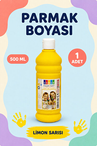 Minopi Südor Limon Sarısı Parmak Boyası 500 ml – Büyük Boy Çocuk Etkinlik Boyası
