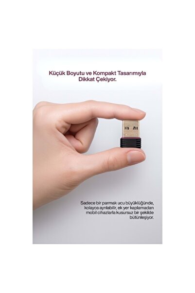 TEKNOTİMER Mini Wi-Fi Adaptör Kablosuz Alıcı 300 Mbps - USB 2.0