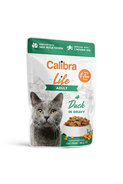 Brit Care Calibra Cat Life Pouch за възрастни котки, патица в сос, 85 г
