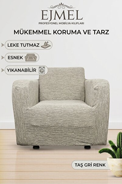 EJMEL Esnek Ve Leke Tutmaz Koltuk Kılıfı (Tekli Berjer Kılıfı) koltuk örtüsü ...