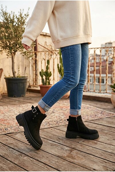 NOVELLAM SHOES Μπότες Robin Μαύρες Σουέντ με Ραφές, Αντιολισθητική Επίπεδη Σόλα