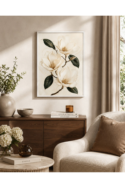 Miutic Print Studio Tablou Decorativ Magnolia Ivory – Tablou Botanical Luxury