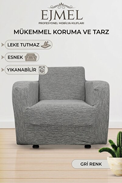 EJMEL Esnek Ve Leke Tutmaz Koltuk Kılıfı (Tekli Berjer Kılıfı) koltuk örtüsü ...