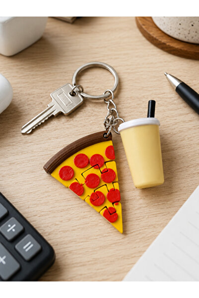 ARPAT NEXT Moving Pizza and Drink 2-Piece Charm Keychain