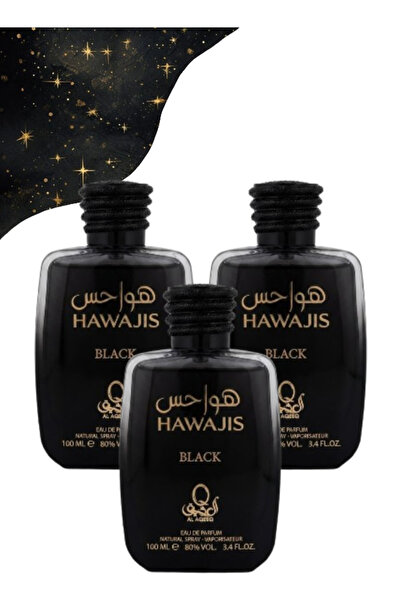 Al aqeeq 3 Pieces Hawajis Black Perfume 100ML