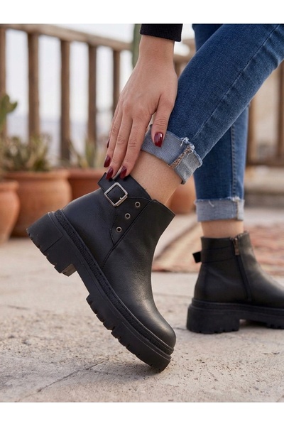 NOVELLAM SHOES Μπότες Robin με μαύρο δέρμα, ραμμένες, αντιολισθητικές, με επί...