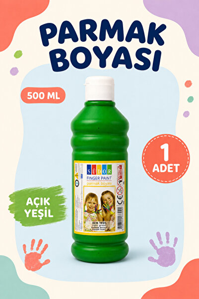 Minopi Südor Açık Yeşil Parmak Boyası 500 ml – Büyük Boy Çocuk Etkinlik Boyası