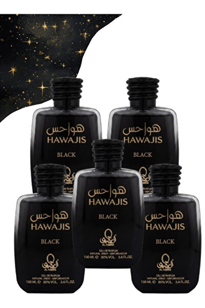 Al aqeeq 5 قطع من عطر هواجيز الأسود 100 مل