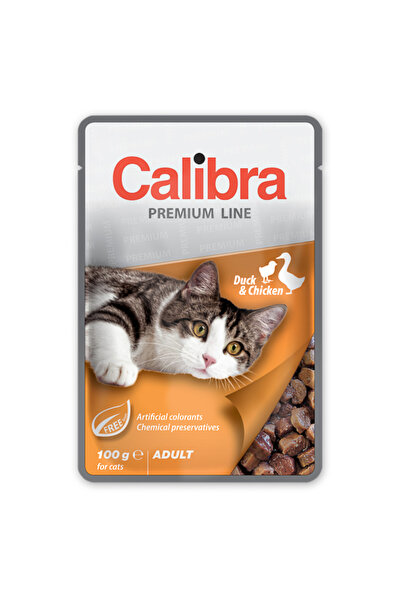 Brit Care Calibra Cat Pouch Премиум линия За възрастни котки Патица и пиле 100 г