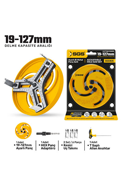 SGS SGS3635 Bİ-METAL AYARLI PANÇ SETİ 19-127 MM