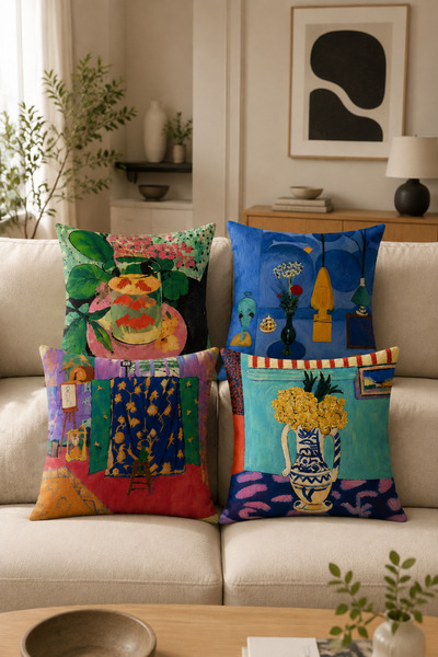 stellahomes Modern Art Themed Colorful Decorative Throw Pillow Cover – (Doubl...