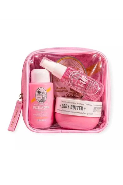 MAYDRREAM Complete Pink Body Care Set (3 Pieces + Transparent Bag) - Moisturi...