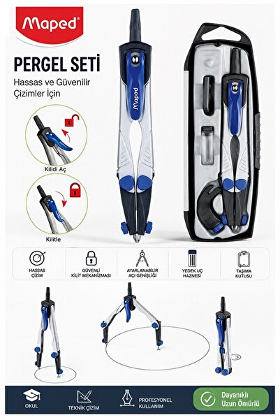 Artlantis Metal Pergel Seti 1 Adet Maped 538700 Technic Compact Profesyonel P...