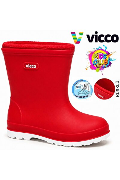 Vicco Cizme de ploaie din PVC cu blană moale Cizme de ploaie ortopedice pentr...