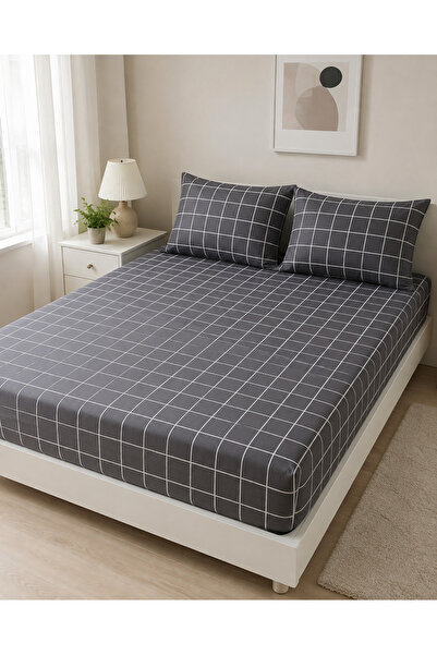 H&F Trendline King Size Double Elastic Sheet Set 180X200 cm + 2 Pieces 50X70 ...