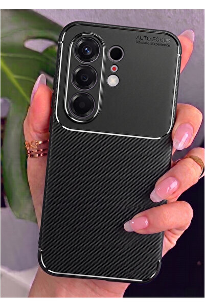 Rivor Tecno Camon 50 Ultra Uyumlu Kılıf Kamera Korumalı Darbe Emici Karbon De...