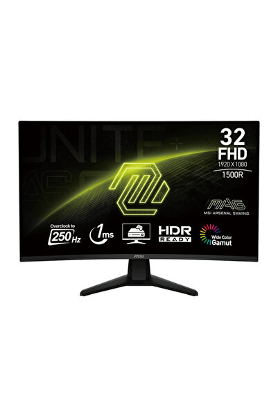 MSI Monitor MAG 32C6X, VA, 31.5", Full HD, 1920 x 1080, HDMI, Displayport, Cu...
