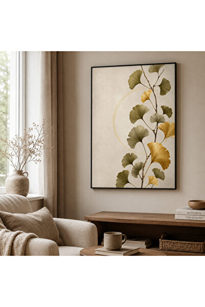 Miutic Print Studio Tablou Decorativ Ginkgo Gold – Tablou Botanical Luxury