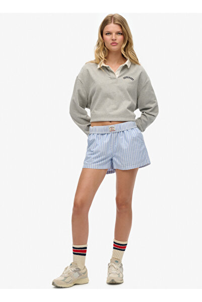SUPERDRY Mavi Kadın Çizgili Şort W7110476A